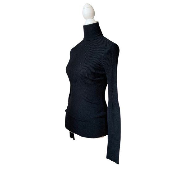 MAX STUDIO Ribbed Turtleneck Sweater in Black Size LARGE - Picture 10 of 16